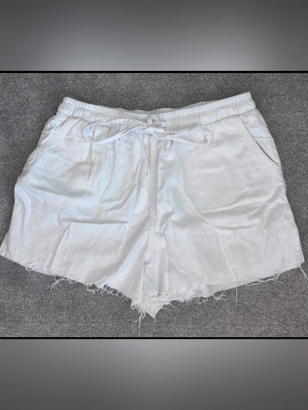 ASOS White Women's Drawstring Frayed Hem Shorts